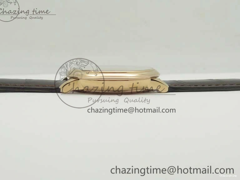 0124 Durable De Ville RG MKF 1:1 Best Edition Silver Dial Diamonds Markers on Brown Leather Strap MIYOTA 9015 V 8047